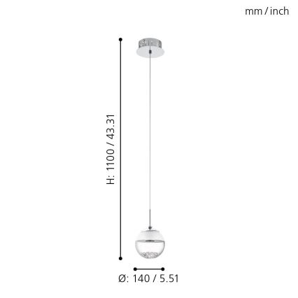 Eglo - LED obesna svetilka 1xLED/5W/230V