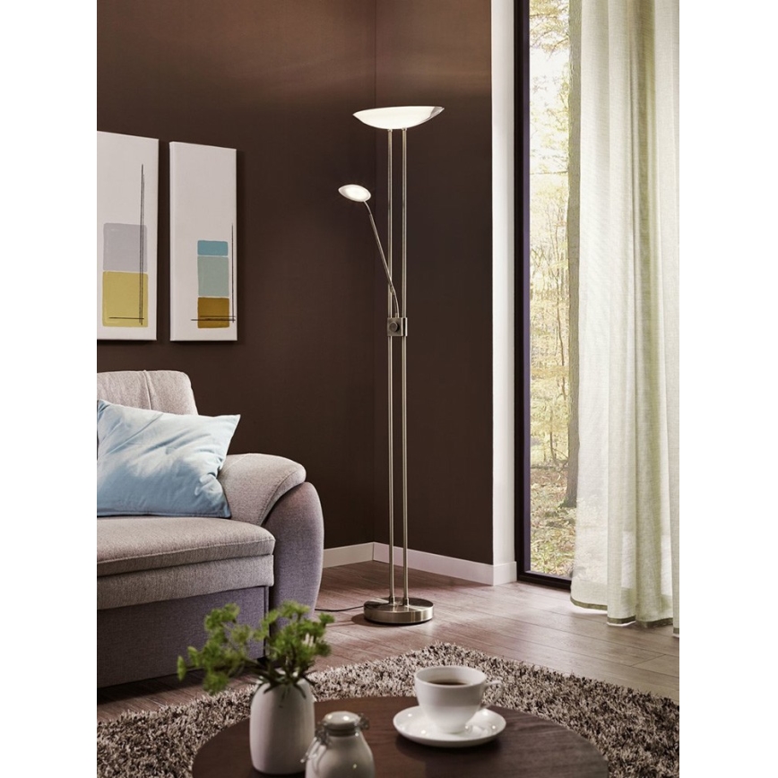 Eglo - LED Zatemnitvena talna svetilka LED/20W + LED/2,5W bron