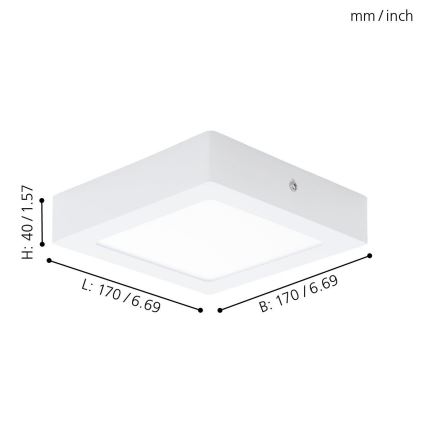 Eglo 94074 - LED stropna svetilka FUEVA 1 LED/10,88W/230V