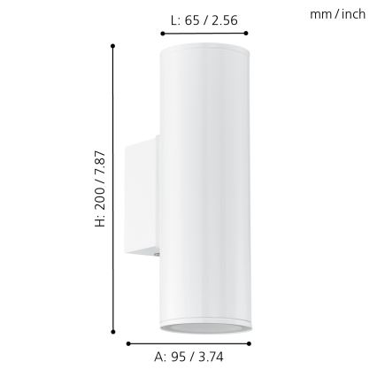 Eglo - LED Zunanja razsvetljava 2xGU10/3W/230V IP44