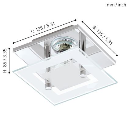 Eglo - LED stropna svetilka 1xGU10-LED/3W/230V