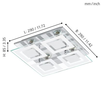 Eglo - LED stropna svetilka 4xGU10-LED/3W/230V