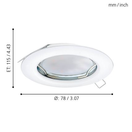 Eglo - KOMPLET 3x LED Vgradna svetilka PENETO 3xGU10-LED/3W/230V