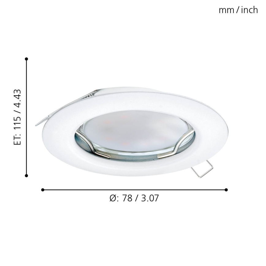 Eglo - KOMPLET 3x LED Vgradna svetilka PENETO 3xGU10-LED/3W/230V