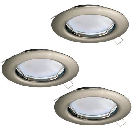 Eglo - KOMPLET 3x LED Vgradna svetilka PENETO 3xGU10-LED/3W/230V