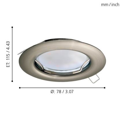 Eglo - KOMPLET 3x LED Vgradna svetilka PENETO 3xGU10-LED/3W/230V