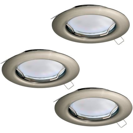 Eglo - SET 3x LED vgradnih stropnih svetilk PENETO 1xGU10-LED/3W/230V