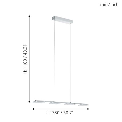 Eglo - LED Viseča svetilka 4xLED/4,5W/230V