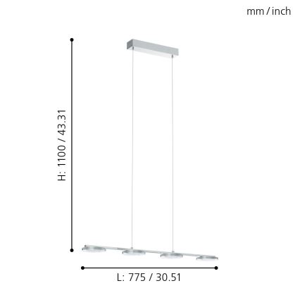 Eglo - LED Viseča svetilka 4xLED/4,5W/230V