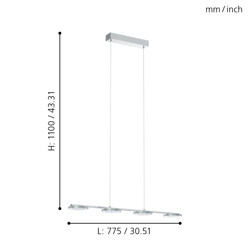 Eglo - LED Viseča svetilka 4xLED/4,5W/230V