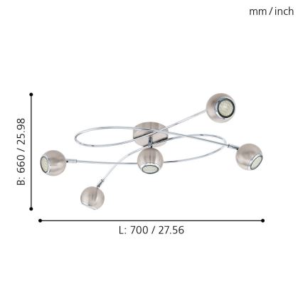 Eglo - LED Reflektor 5xGU10-LED/3W/230V