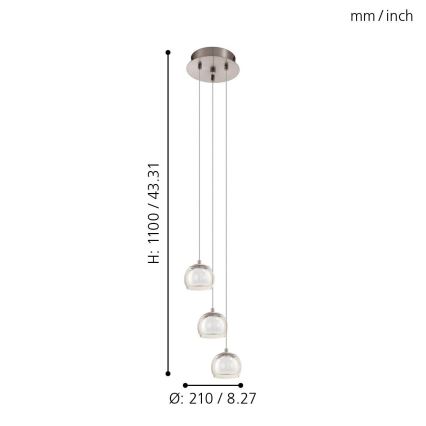 Eglo - LED Viseča svetilka 3xLED/3,3W/230V