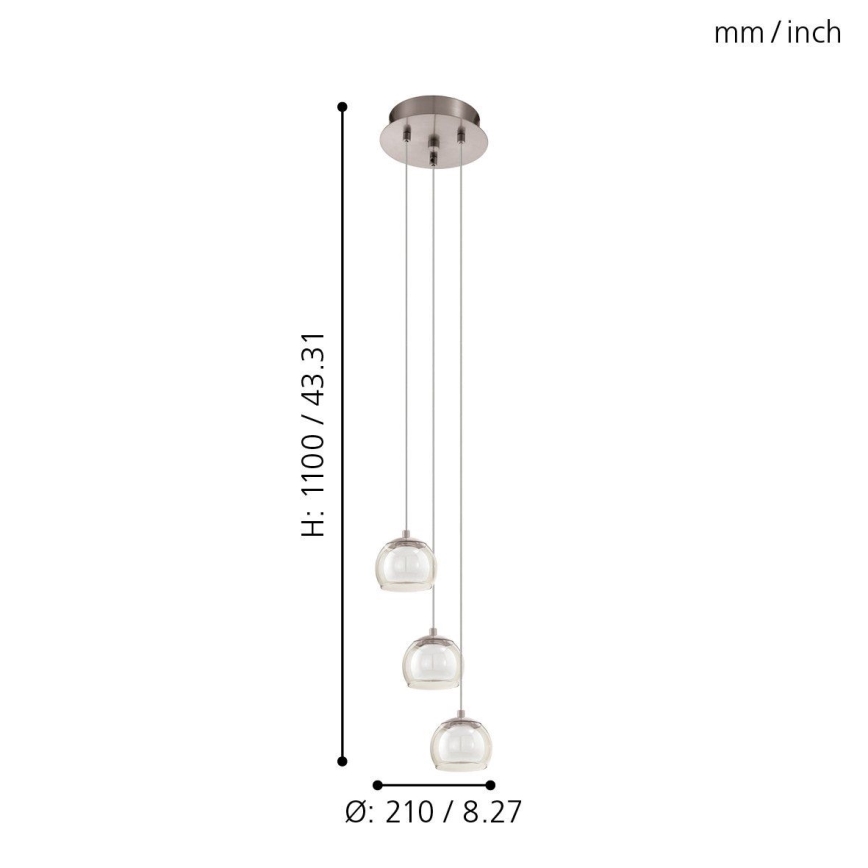 Eglo - LED Viseča svetilka 3xLED/3,3W/230V