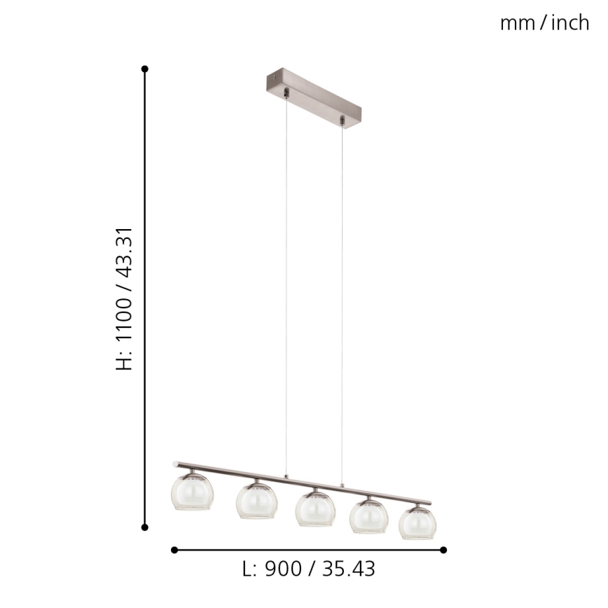 Eglo 94319 - LED Viseča svetilka ASCOLESE 5xLED/3,3W/230V