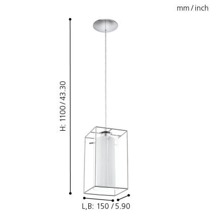 Eglo - Lestenec 1xE27/60W/230V