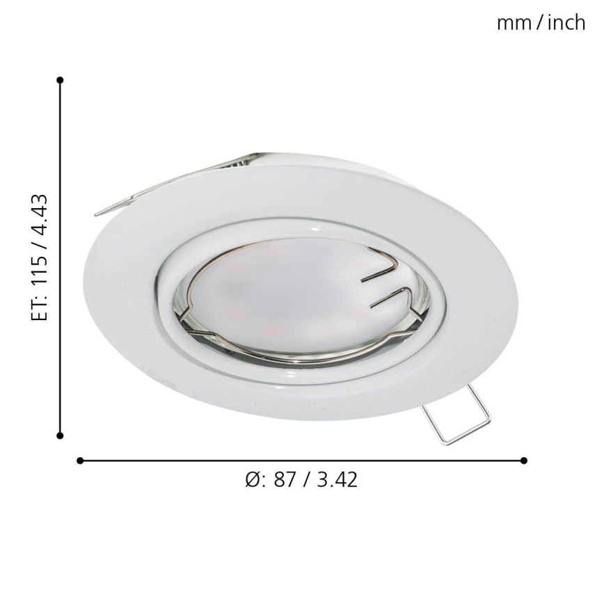 Eglo - KOMPLET 3x LED Vgradna svetilka PENETO 3xGU10-LED/5W/230V
