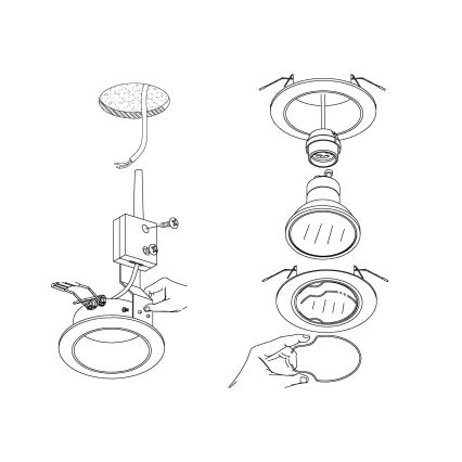 Eglo - KOMPLET 3x LED Vgradna svetilka PENETO 3xGU10-LED/5W/230V