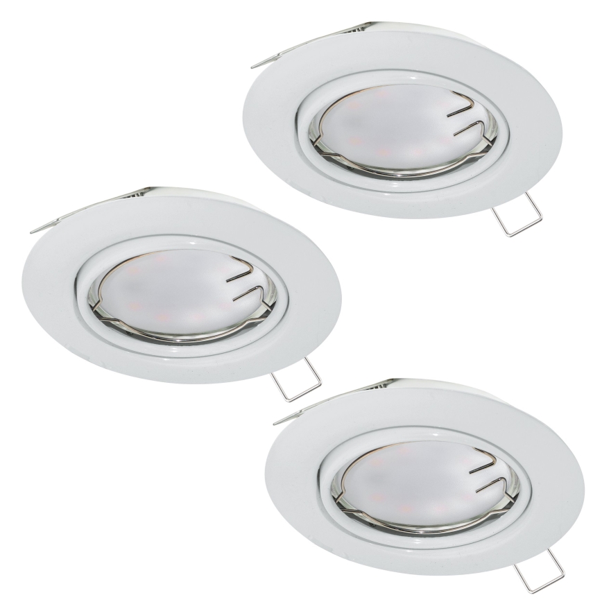 Eglo - Komplet 3x LED vgradnih stropnih svetilk PENETO 1xGU10-LED/5W/230V