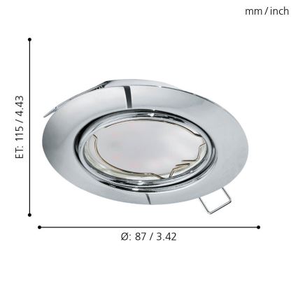 Eglo - KOMPLET 3x LED Vgradna svetilka PENETO 3xGU10-LED/5W/230V