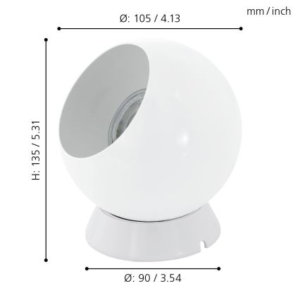 Eglo - LED namizna/stenska svetilka 1xGU10/2,8W/230V bela