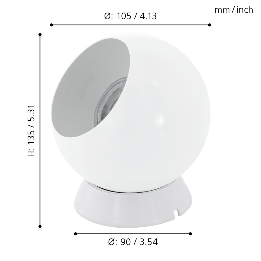 Eglo - LED namizna/stenska svetilka 1xGU10/2,8W/230V bela