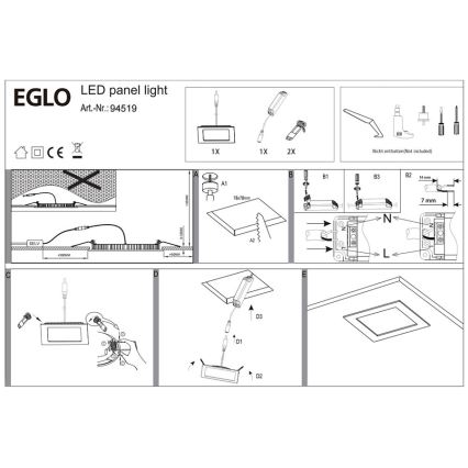 Eglo 94519 - LED Vgradna svetilka FUEVA 1 LED/2,7W/230V