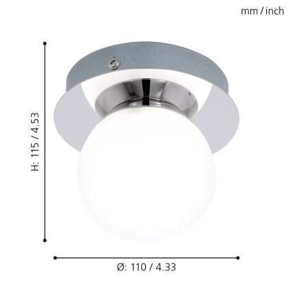 Eglo - LED Kopalniška svetilka 1xLED/3,3W/230V IP44