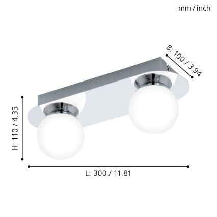 Eglo - LED Kopalniška svetilka 2xLED/3,3W/230V IP44