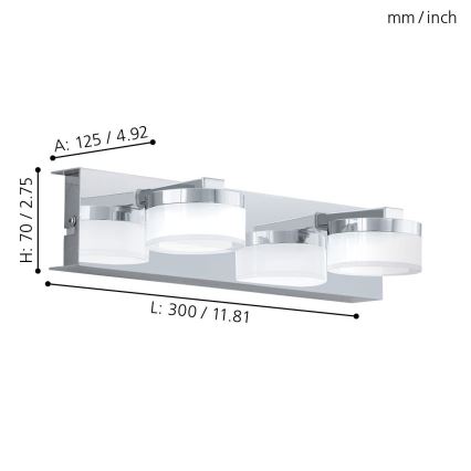 Eglo - LED Kopalniška stenska svetilka 2xLED/4,5W/230V IP44