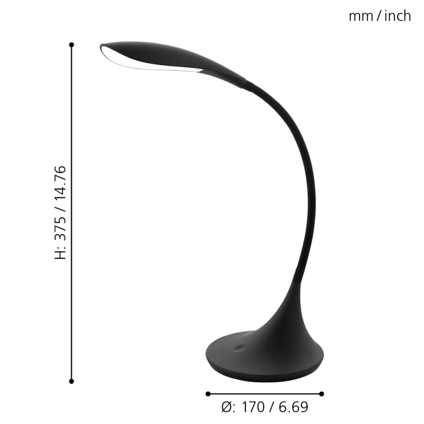 Eglo - LED zatemnitvena namizna svetilka 1xLED/4,5W/230V črna