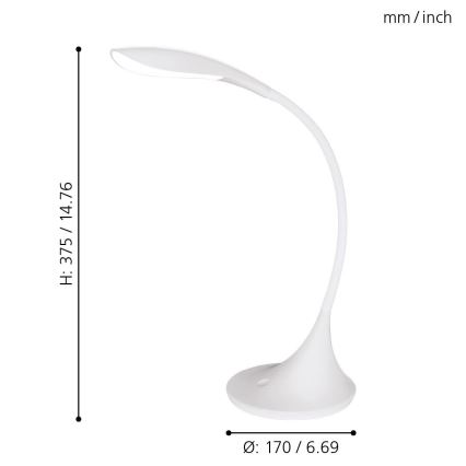 Eglo - LED zatemnitvena namizna svetilka 1xLED/4,5W/230V bela