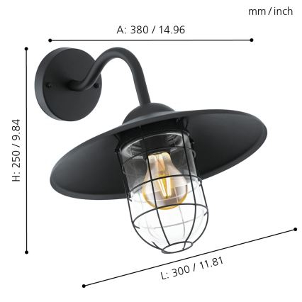 Eglo - Zunanja svetilka 1xE27/60W/230V IP44