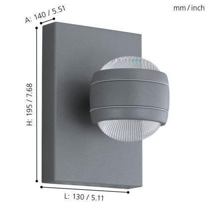 Eglo - LED zunanja svetilka 2xLED/3,7W/230V IP44