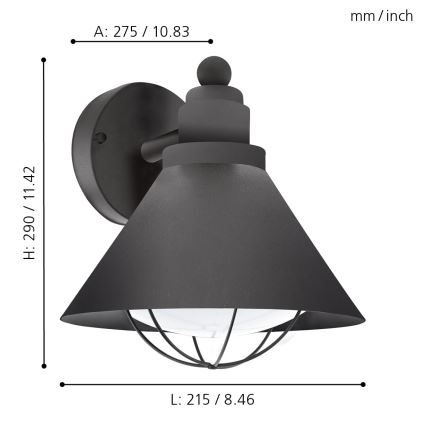 Eglo - Zunanja svetilka 1xE27/40W/230V IP44