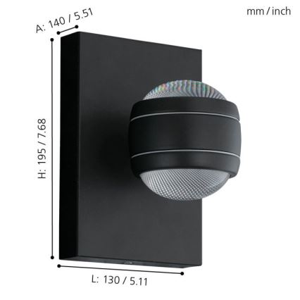 Eglo - LED Zunanja svetilka 2xLED/3,7W/230V IP44