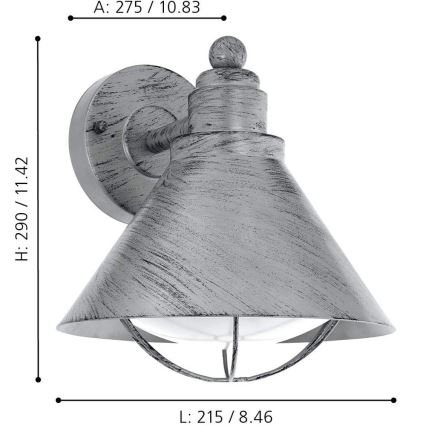 Eglo 94859 - Zunanja svetilka BARROSELA 1xE27/40W/230V IP44