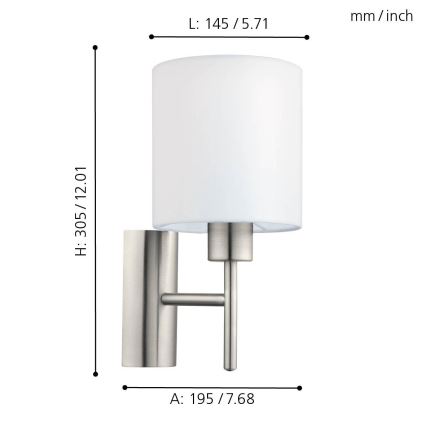 Eglo - Stenska svetilka 1xE27/60W/230V