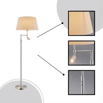 Eglo - Talna svetilka 1xE27/60W + LED/2,1W