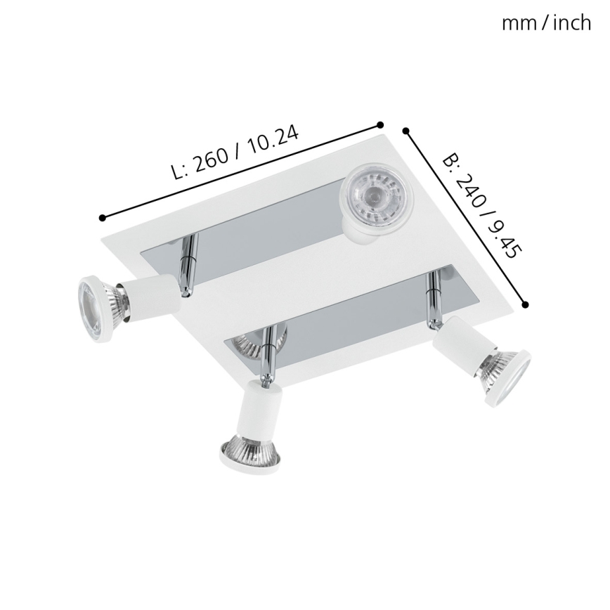 Eglo 94962 - LED Reflektor SARRIA 4xGU10-LED/5W/230V