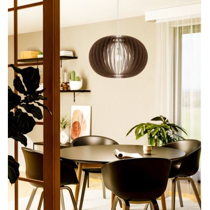 Eglo 95026 - Viseča svetilka STELLATO na kablu 1xE27/60W/230V, premer 70 cm, rjava