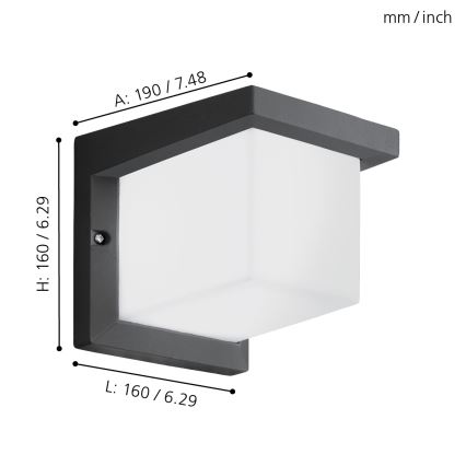 Eglo - Zunanja stenska svetilka LED/10W/230V IP54