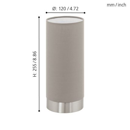 Eglo - Zatemnitvena namizna svetilka 1xE27/40W/230V taupe