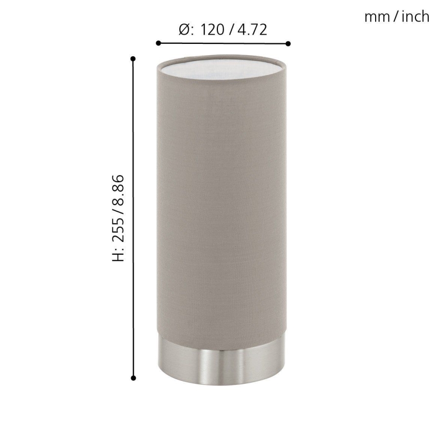 Eglo - Zatemnitvena namizna svetilka 1xE27/40W/230V taupe