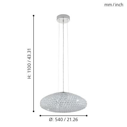 Eglo - Lestenec na vrvici 3xE27/60W/230V