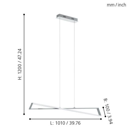 Eglo 95566 - LED lestenec AGRELA 2xLED/14,4W/230V