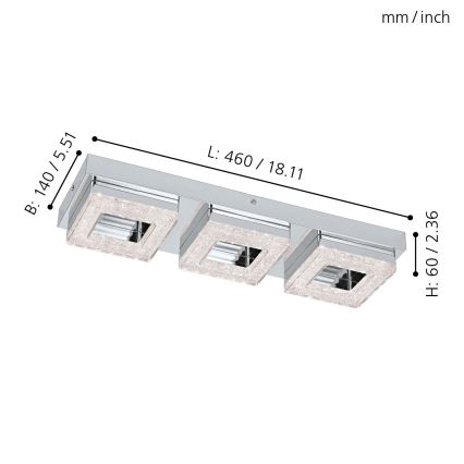 Eglo - LED Stropna svetilka 3xLED/4W/230V