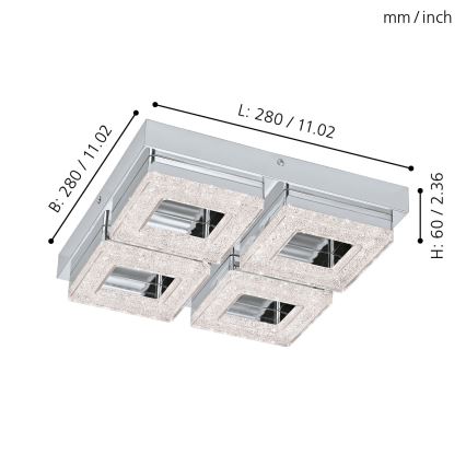 Eglo - LED Stropna svetilka 4xLED/4W/230V