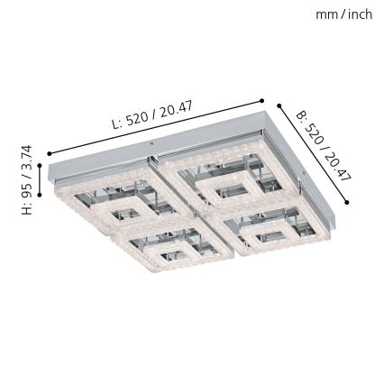 Eglo - LED Stropna svetilka LED/48W/230V