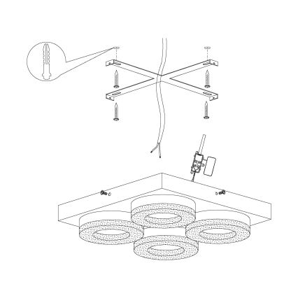 Eglo - LED Stropna svetilka 4xLED/4W/230V