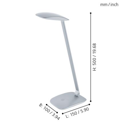 Eglo - Zatemnjiva namizna svetilka LED/4,5W/USB
